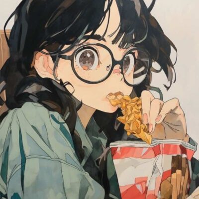 高级慵懒小众宅女日常微信头像 手绘风烟火气气质女生头像