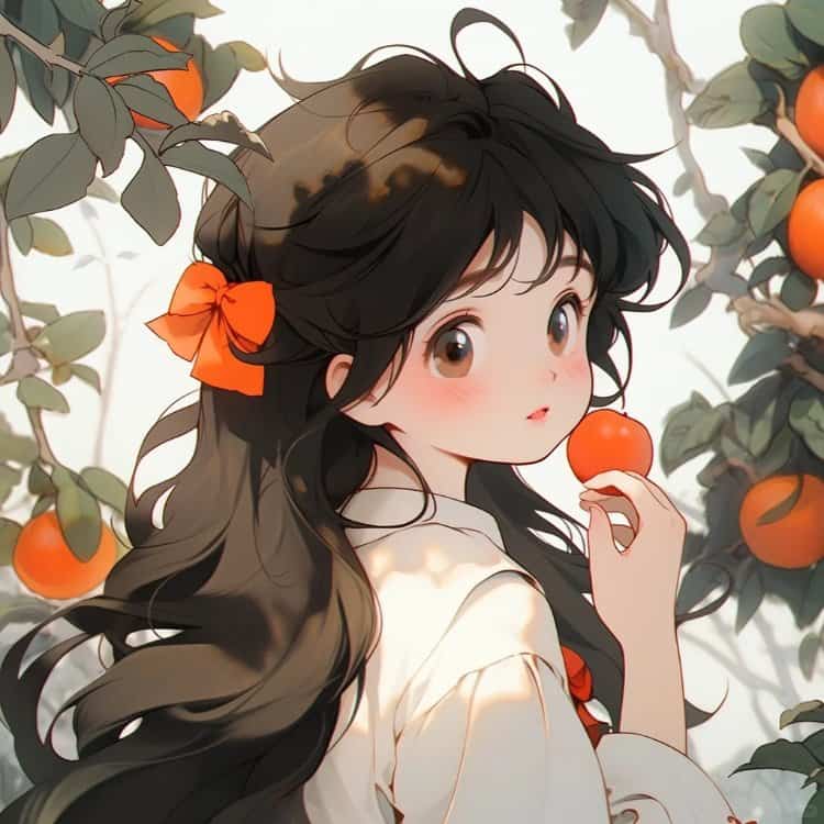 好运气换了会有好事发生的女生头像 柿柿如意心平气荷好运莲莲AI动漫女头_1