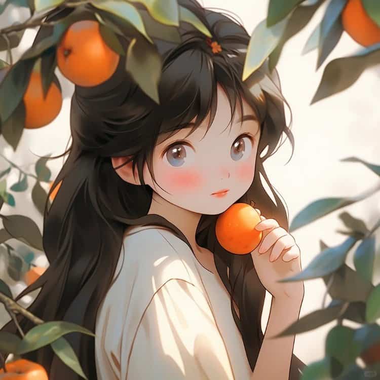 好运气换了会有好事发生的女生头像 柿柿如意心平气荷好运莲莲AI动漫女头_5