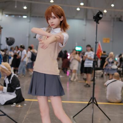 长发炮姐真人照片，炮姐御坂美琴cosplay