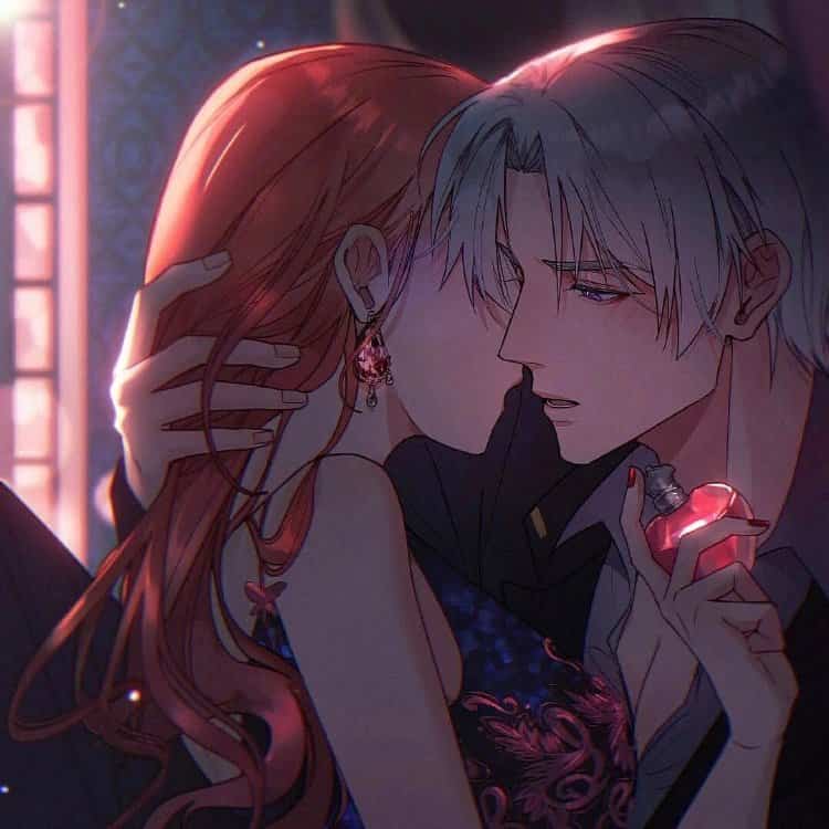 动漫看了脸红的禁欲系男女情头 超级撩人亲吻情侣头像_16