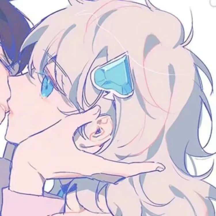 动漫看了脸红的禁欲系男女情头 超级撩人亲吻情侣头像_9
