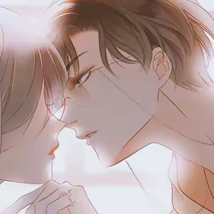 动漫看了脸红的禁欲系男女情头 超级撩人亲吻情侣头像_5