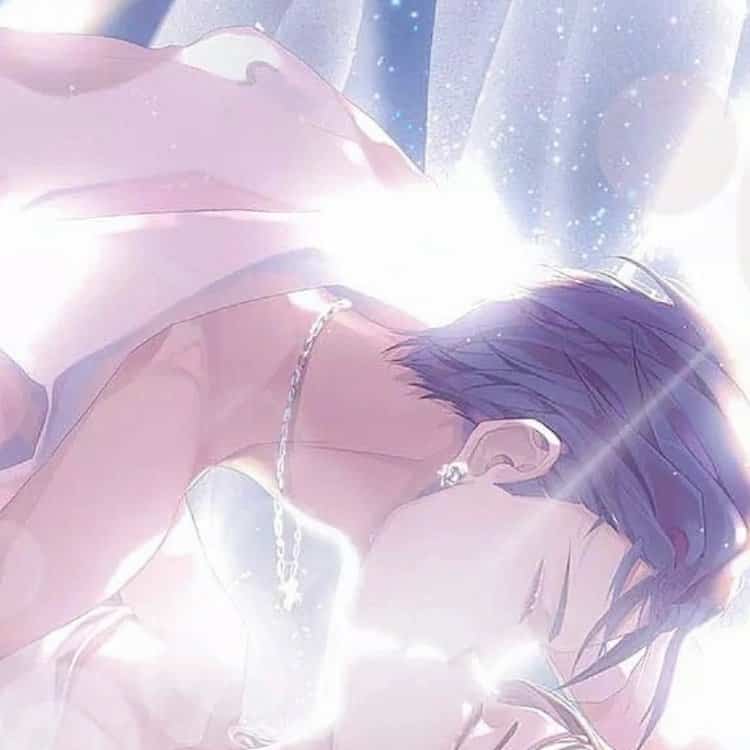 动漫看了脸红的禁欲系男女情头 超级撩人亲吻情侣头像_2