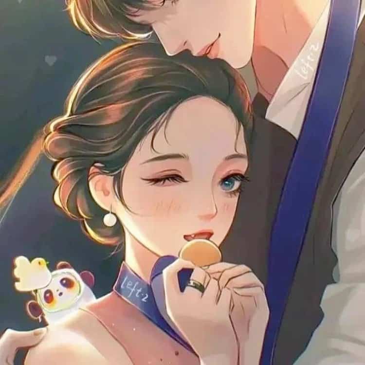 动漫看了脸红的禁欲系男女情头 超级撩人亲吻情侣头像_4