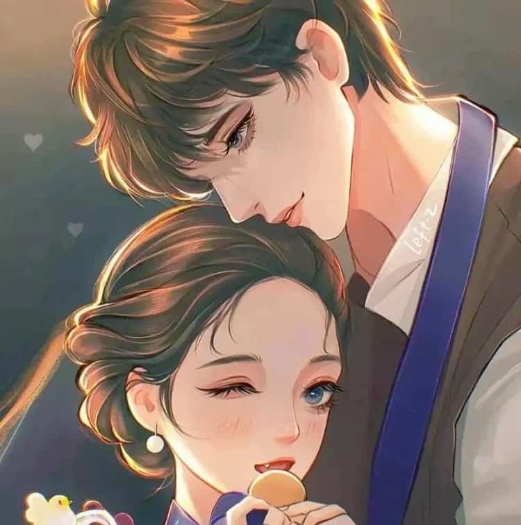 动漫看了脸红的禁欲系男女情头 超级撩人亲吻情侣头像_3