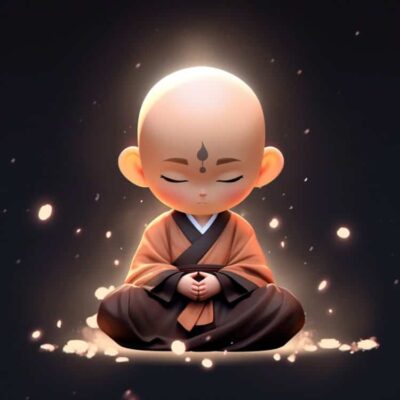 抖音很火的禅意佛系小和尚微信头像 AI绘画好看的佛系卡通男生头像