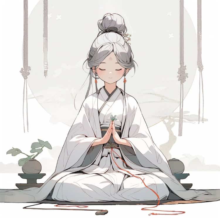 治愈佛系打坐女孩古风微信头像 可爱唯美萌萌哒闺蜜头像_2
