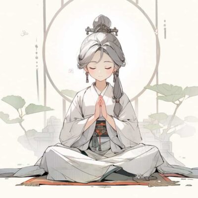治愈佛系打坐女孩古风微信头像 可爱唯美萌萌哒闺蜜头像