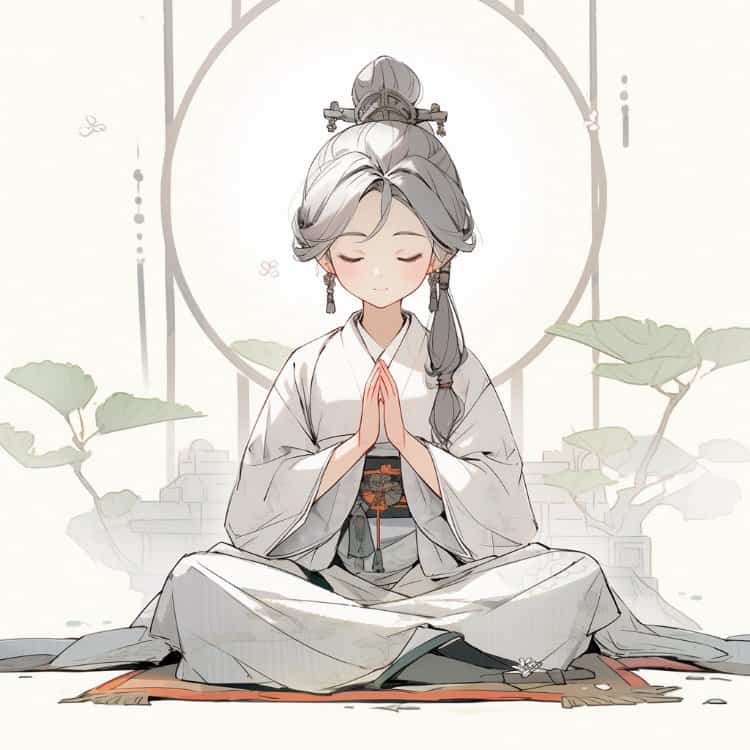 治愈佛系打坐女孩古风微信头像 可爱唯美萌萌哒闺蜜头像_4