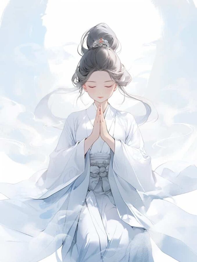 治愈佛系打坐女孩古风微信头像 可爱唯美萌萌哒闺蜜头像_15