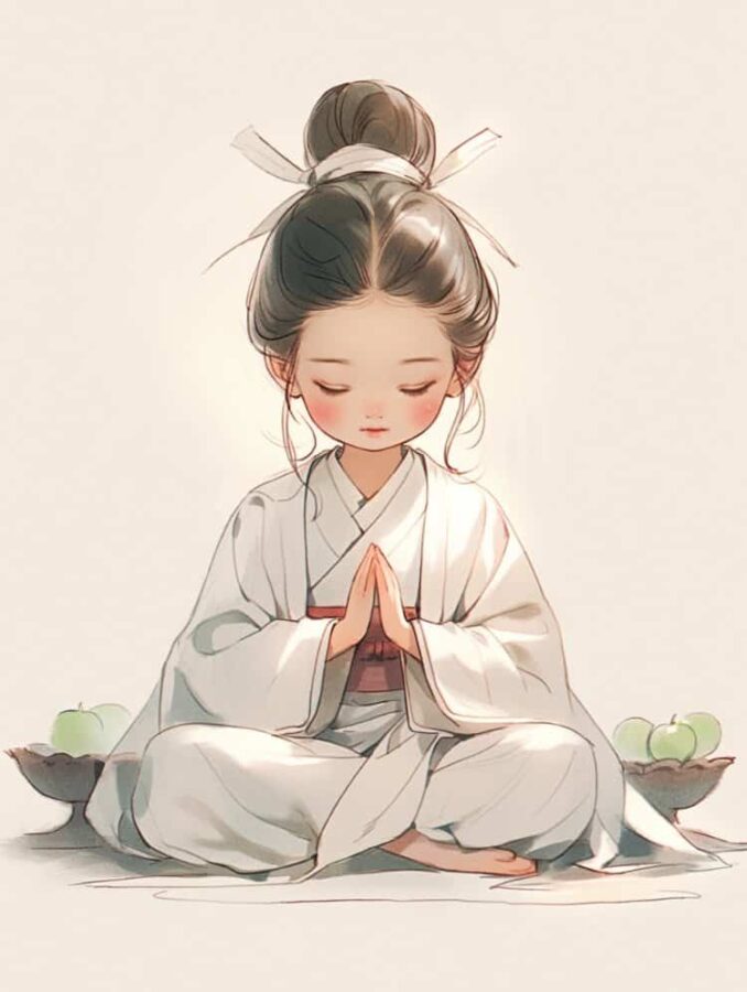 治愈佛系打坐女孩古风微信头像 可爱唯美萌萌哒闺蜜头像_16