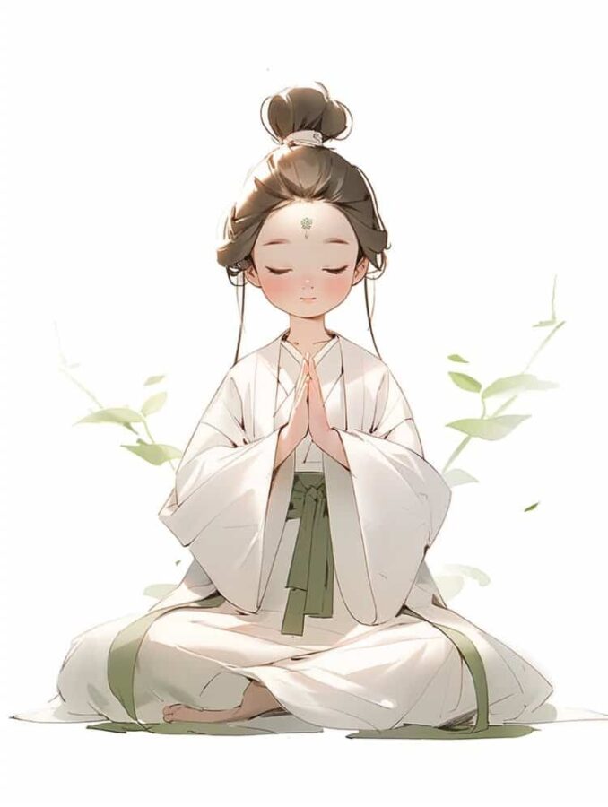 治愈佛系打坐女孩古风微信头像 可爱唯美萌萌哒闺蜜头像_17