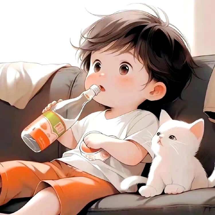 男孩女孩躺沙发吃喝睡躺平摆烂微信头像 葛优躺慵懒卡通头像_2