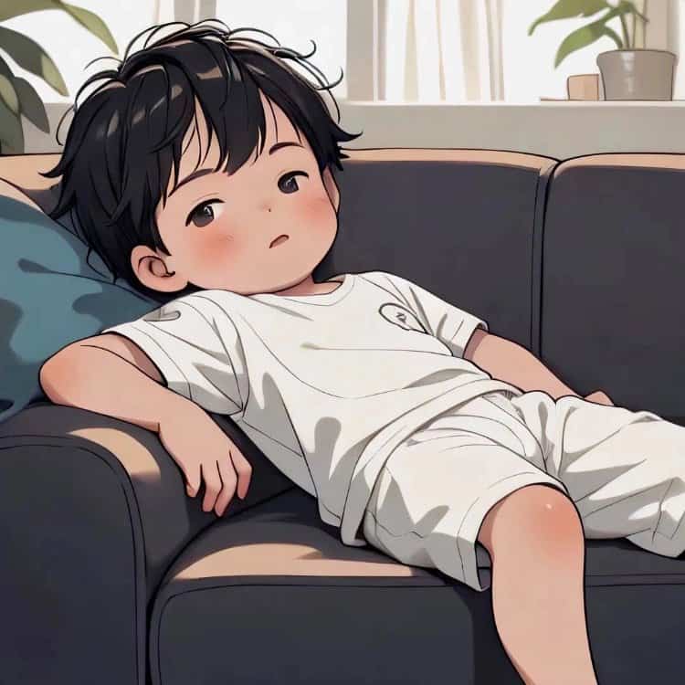 男孩女孩躺沙发吃喝睡躺平摆烂微信头像 葛优躺慵懒卡通头像_4