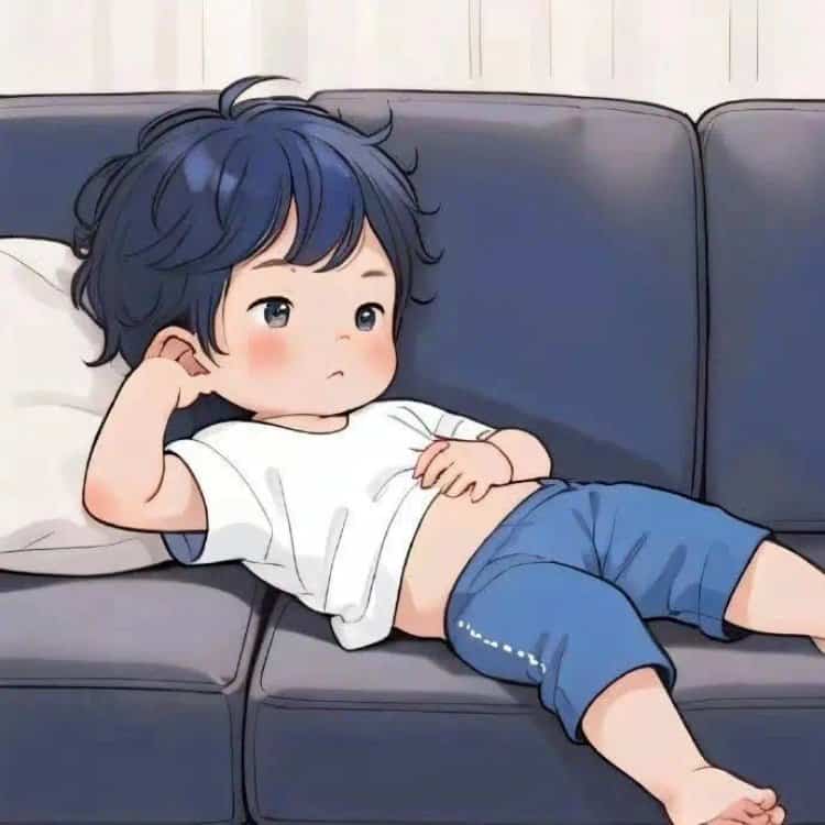 男孩女孩躺沙发吃喝睡躺平摆烂微信头像 葛优躺慵懒卡通头像_15