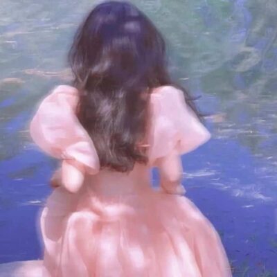 在逃公主系列女生长裙微信头像 穿裙子的女生背影头像