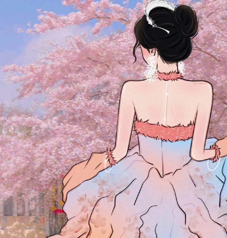 不露脸卡通动漫男女情侣头像 新郎新娘高级氛围感情头_11