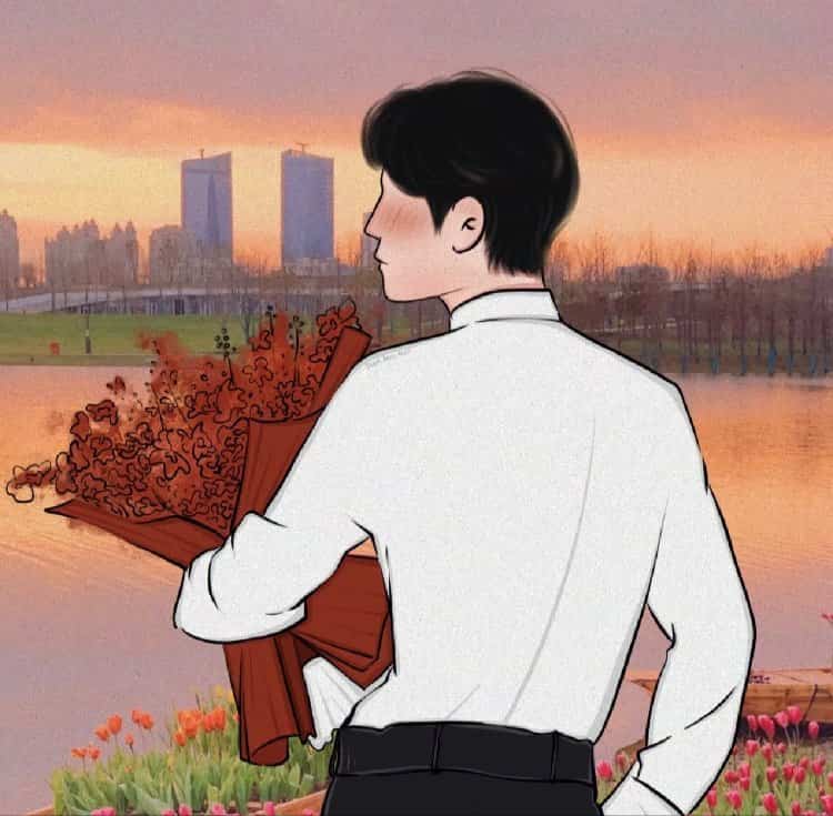 不露脸卡通动漫男女情侣头像 新郎新娘高级氛围感情头_2