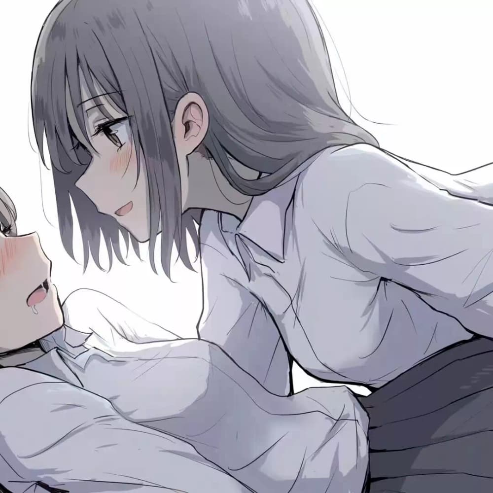 女生和女生亲吻搂搂抱抱头像，女女动漫女头_4