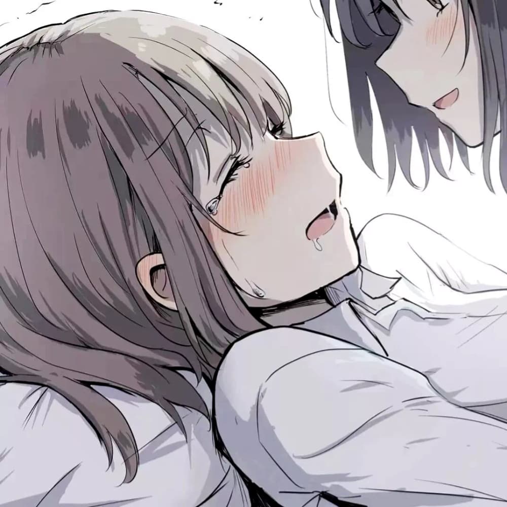 女生和女生亲吻搂搂抱抱头像，女女动漫女头_3
