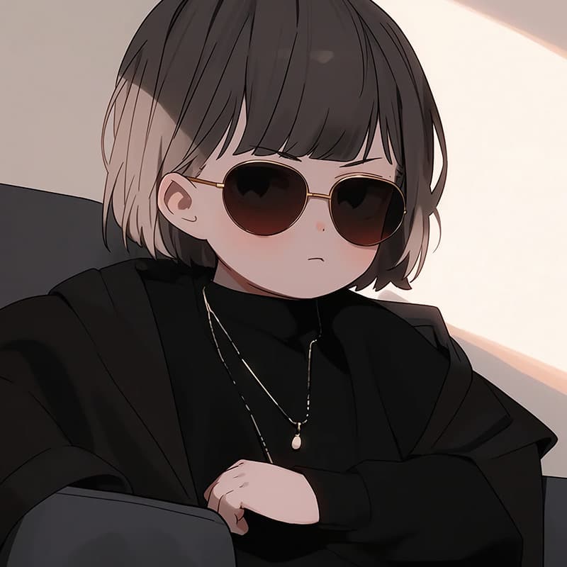 戴墨镜卡通动漫女孩头像，可爱帅气高冷霸气十足_7