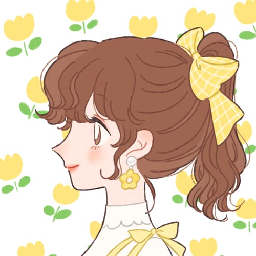 女孩卡通侧颜可爱头像,微信头像女卡通侧脸_3