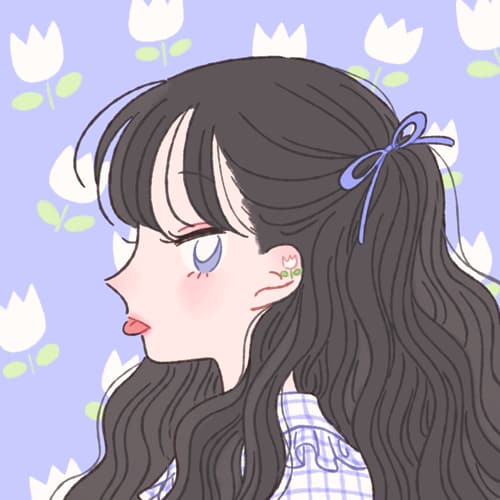 女孩卡通侧颜可爱头像,微信头像女卡通侧脸_4