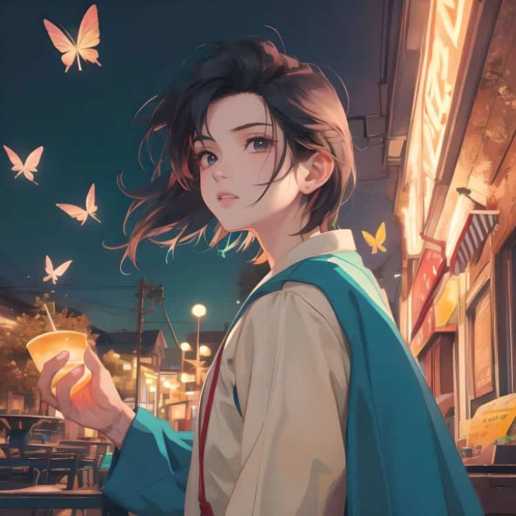 高级氛围感斯文败类蝴蝶男生头像 AI绘画干净简单的动漫男头_18