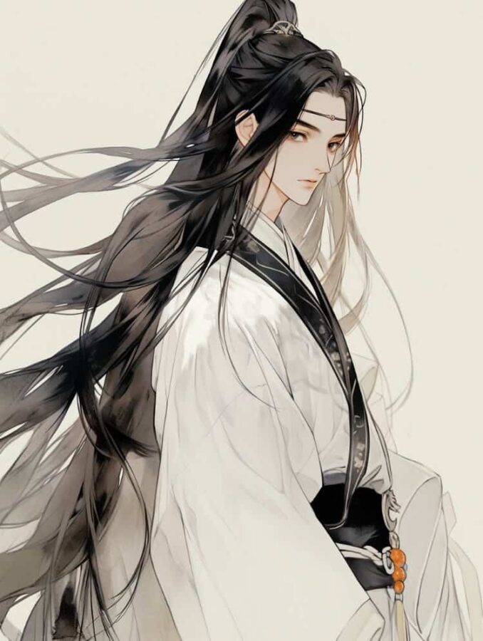 黑白衣长发古风男生头像 雅正君子倾城绝代古装美男微信头像_1