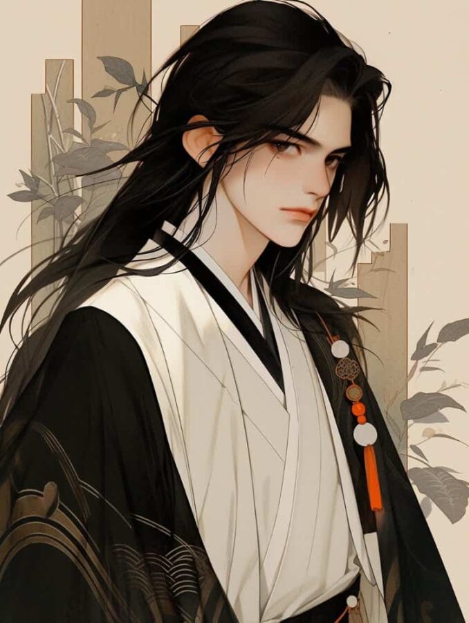 黑白衣长发古风男生头像 雅正君子倾城绝代古装美男微信头像_8