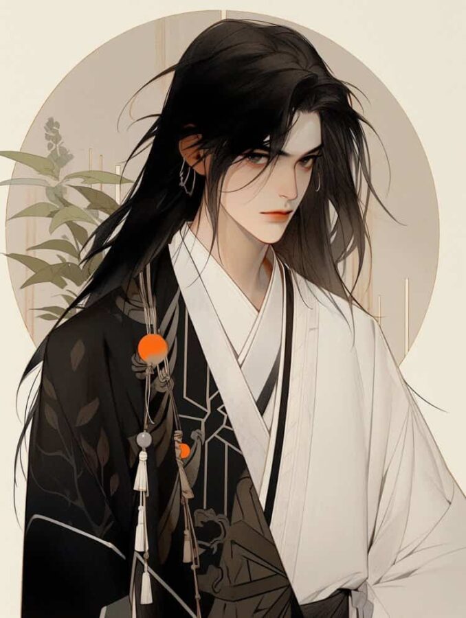 黑白衣长发古风男生头像 雅正君子倾城绝代古装美男微信头像_9