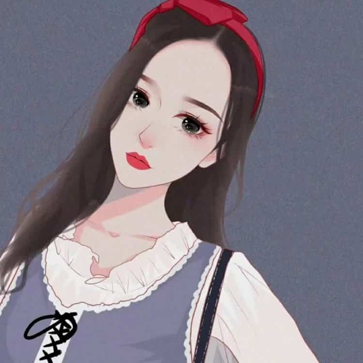 高级忧伤又冷酷的女生头像 手绘漫画风气质女头_4
