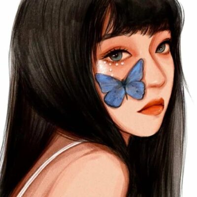 高级忧伤又冷酷的女生头像 手绘漫画风气质女头