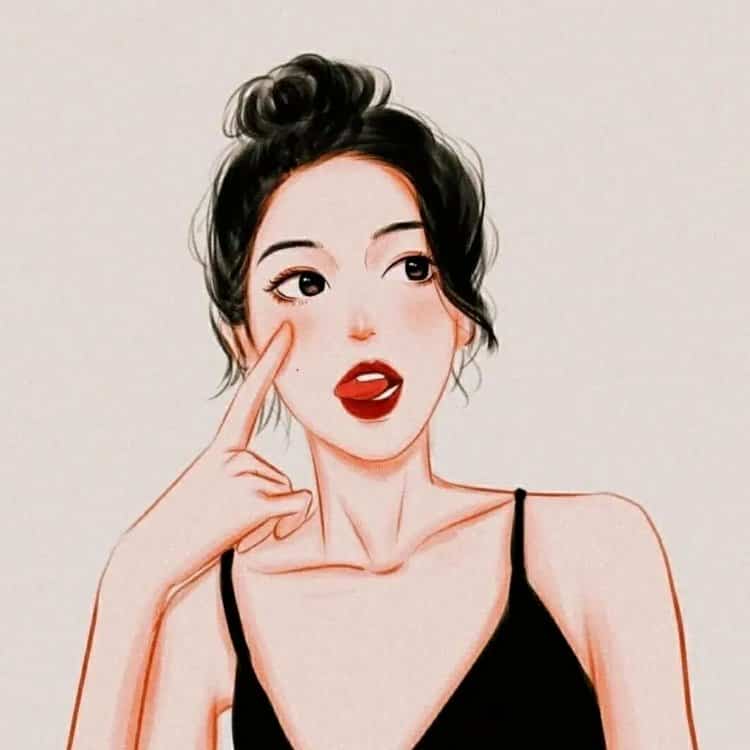 高级忧伤又冷酷的女生头像 手绘漫画风气质女头_7