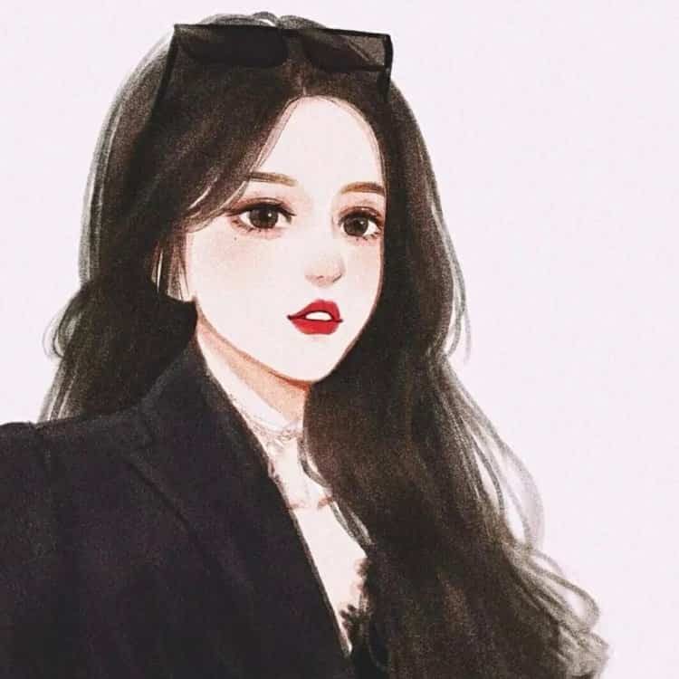 高级忧伤又冷酷的女生头像 手绘漫画风气质女头_9