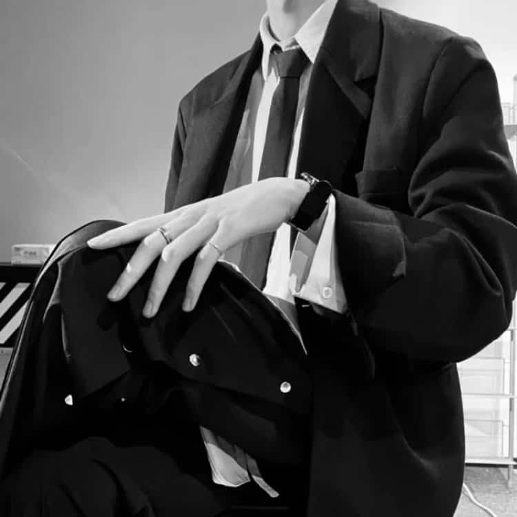 成熟男人西装商务风部位男头高清图 优质黑白色调男生头像_16