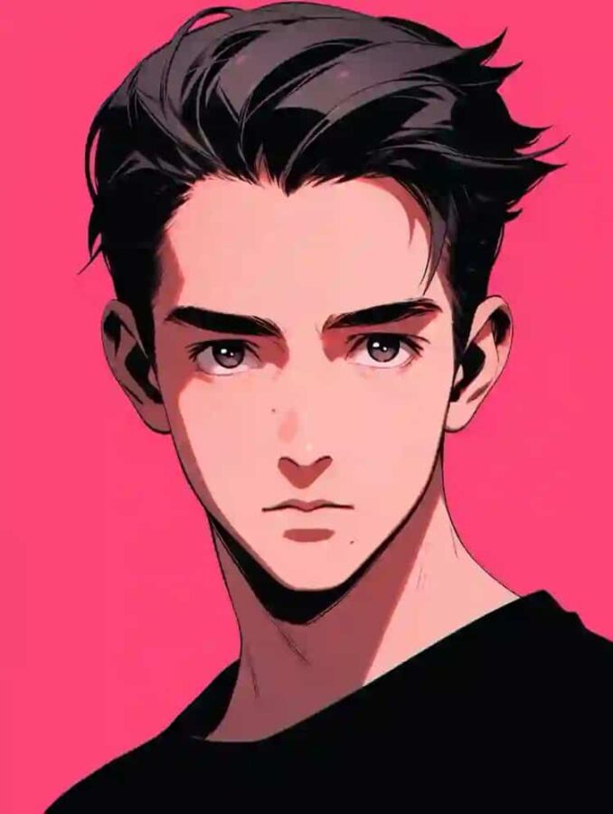30岁短发有男人味的成熟男人动漫微信头像 AI猛男粉背景男生头像_6