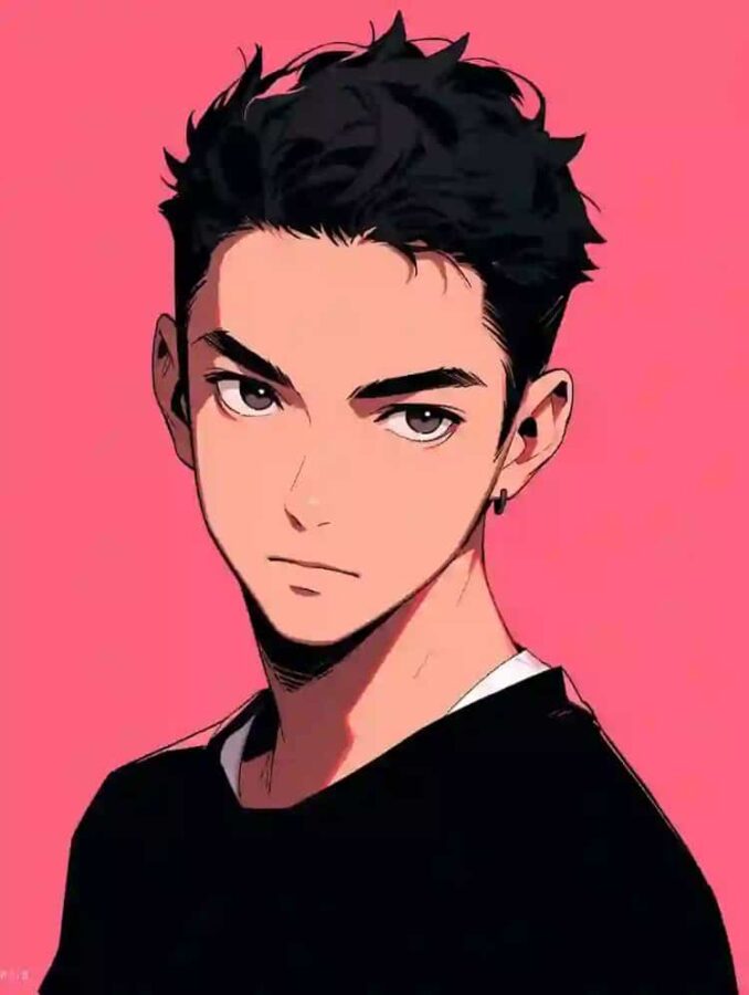 30岁短发有男人味的成熟男人动漫微信头像 AI猛男粉背景男生头像_9