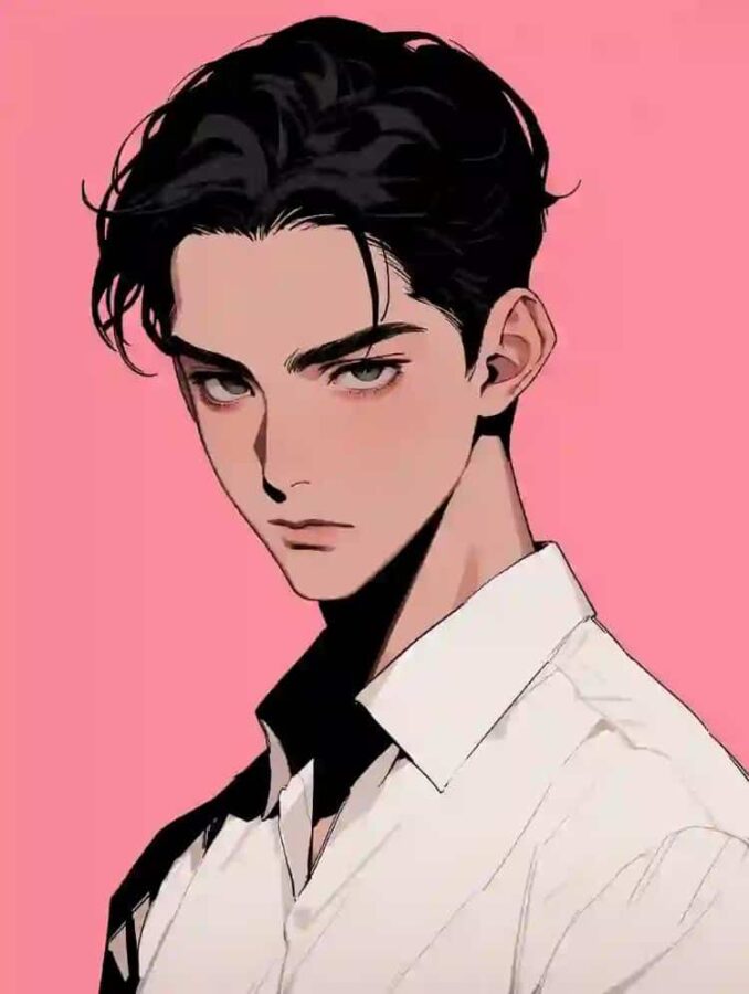 30岁短发有男人味的成熟男人动漫微信头像 AI猛男粉背景男生头像_10