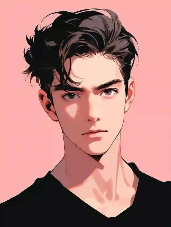 30岁短发有男人味的成熟男人动漫微信头像 AI猛男粉背景男生头像_12