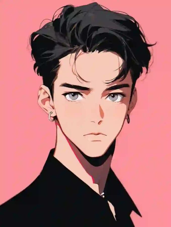 30岁短发有男人味的成熟男人动漫微信头像 AI猛男粉背景男生头像_16