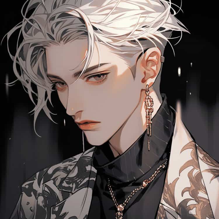 一眼就爱上的高冷男生微信头像 AI短发禁欲系痞帅动漫男头_3