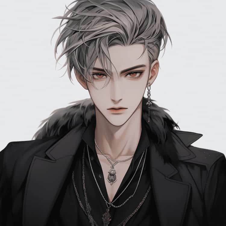 一眼就爱上的高冷男生微信头像 AI短发禁欲系痞帅动漫男头_9