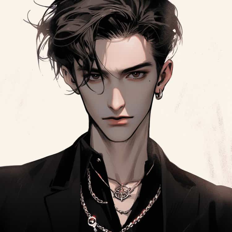 一眼就爱上的高冷男生微信头像 AI短发禁欲系痞帅动漫男头_12