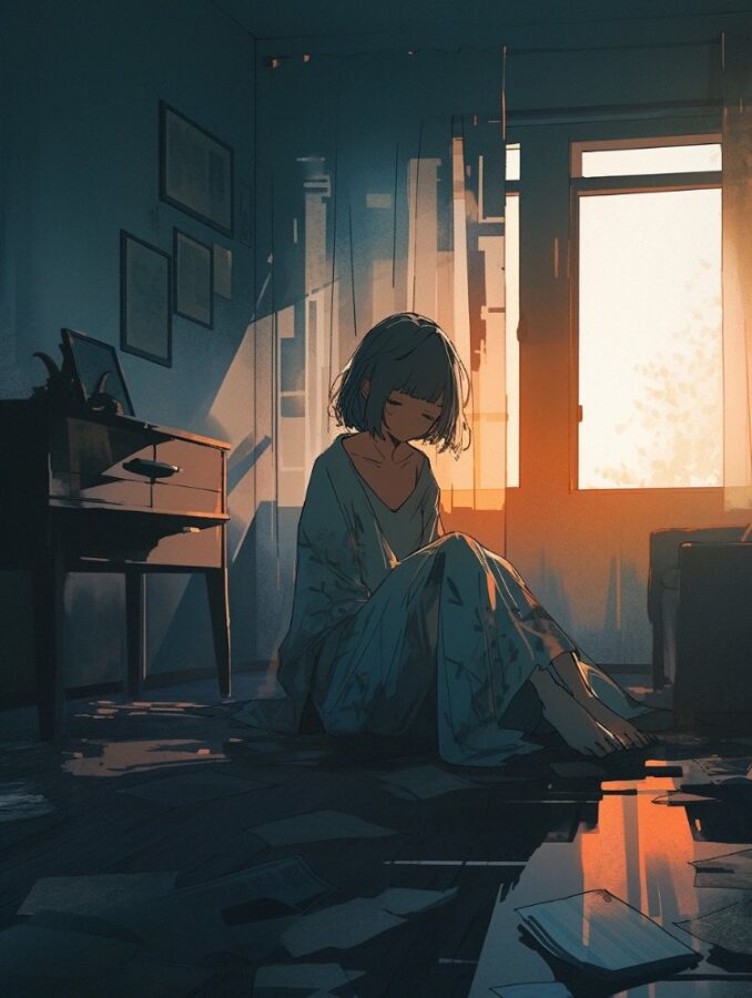 孤独感拉满好看又emo的情侣头像 AI手绘风直接封神抑郁情头_10