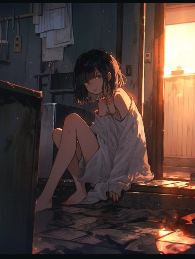 孤独感拉满好看又emo的情侣头像 AI手绘风直接封神抑郁情头_4