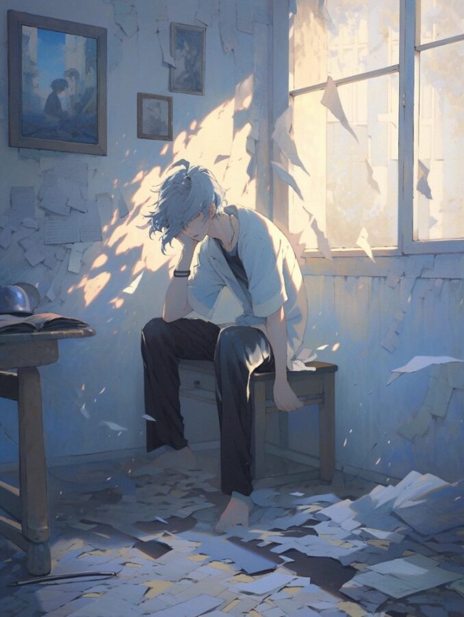 孤独感拉满好看又emo的情侣头像 AI手绘风直接封神抑郁情头_1