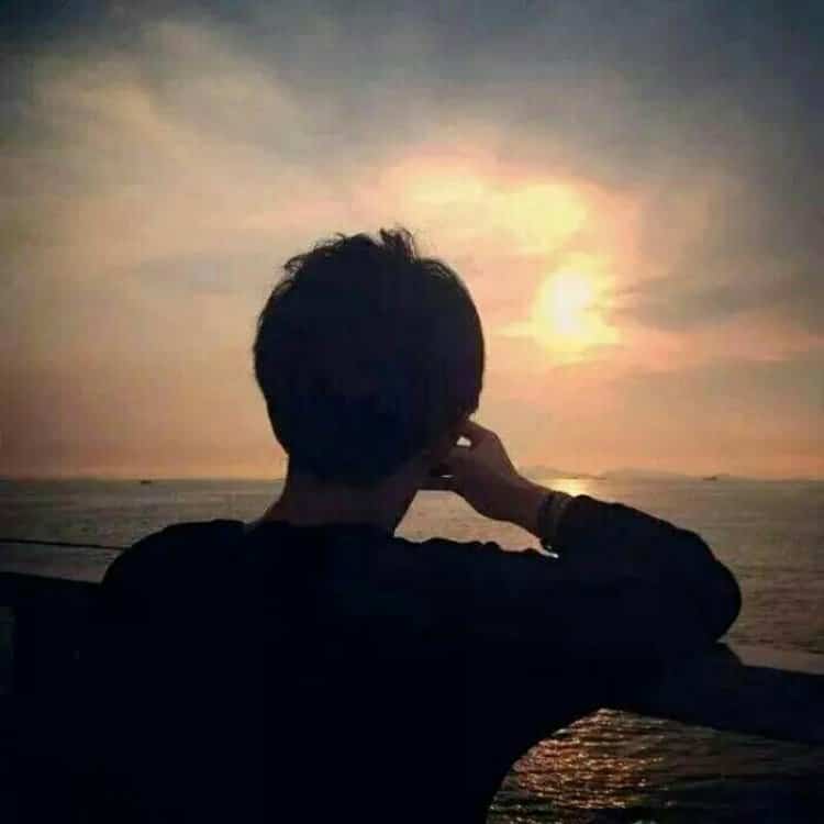 秋冬清冷氛围感海边落日情侣头像 唯美夕阳真人情头男女各一张_14