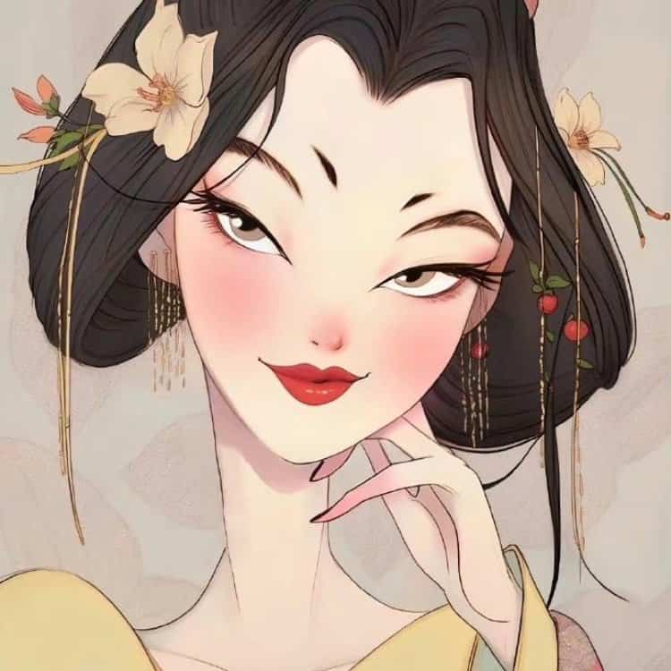 大眼睛古风魅惑动漫女生头像 小众个性脸部特写女头_4